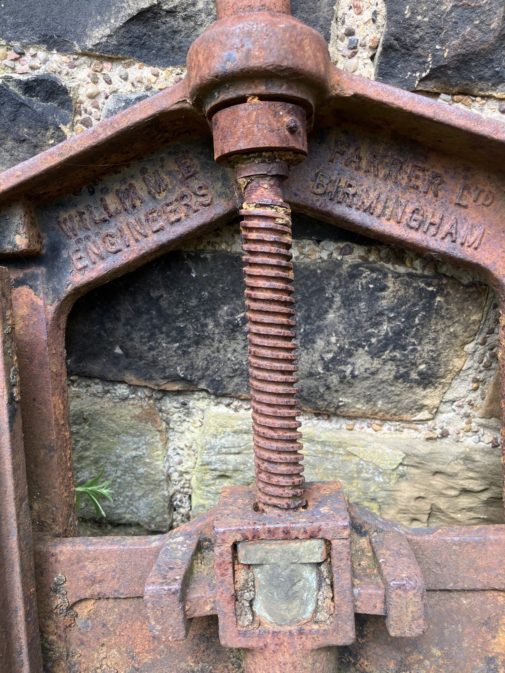 Rusty clamp found at Abbeydale Industrial Hamlet 29 May 2024 for Cradle of Fire project