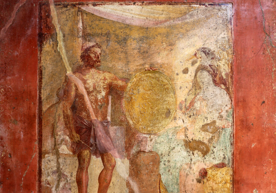 Casa di sirico, triclinium, 09_teti_e_vulcano Fresco of Vulcan-Hephaestus in Pompeii Creative Commons