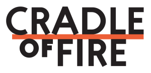 Cradle of Fire stacked logo red bar