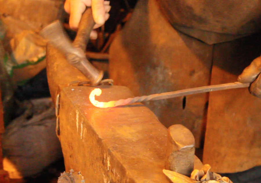 Iain Jones blacksmith at Abbeydale Industrial Hamlet Cradle of Fire film Screenshot 2024-07-16