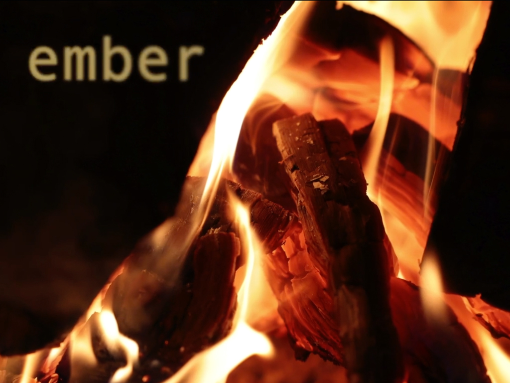 Ember, the word and a still from the Cradle of Fire trailer 2024